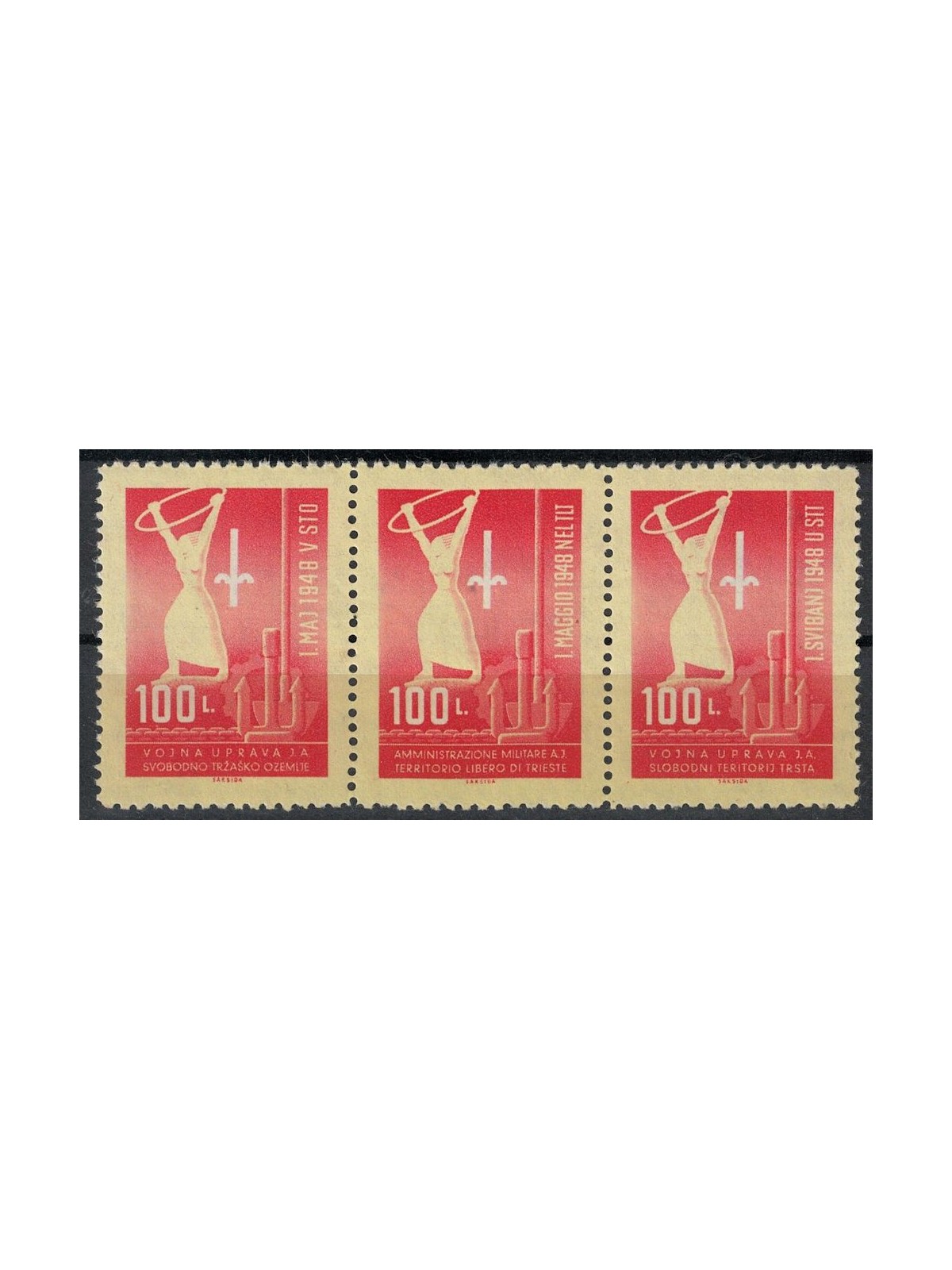 TRIESTE B 1948 1° Maggio 3v MNH**