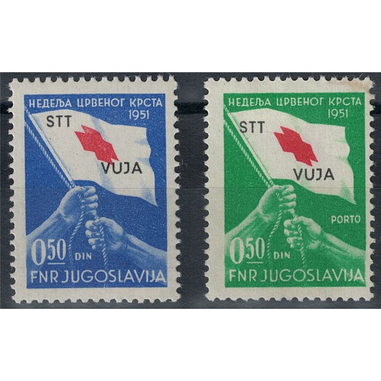 TRIESTE B 1951 Croce Rossa 2v MH*