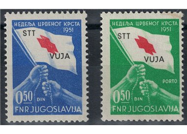 TRIESTE B 1951 Red Cross 2v MH*