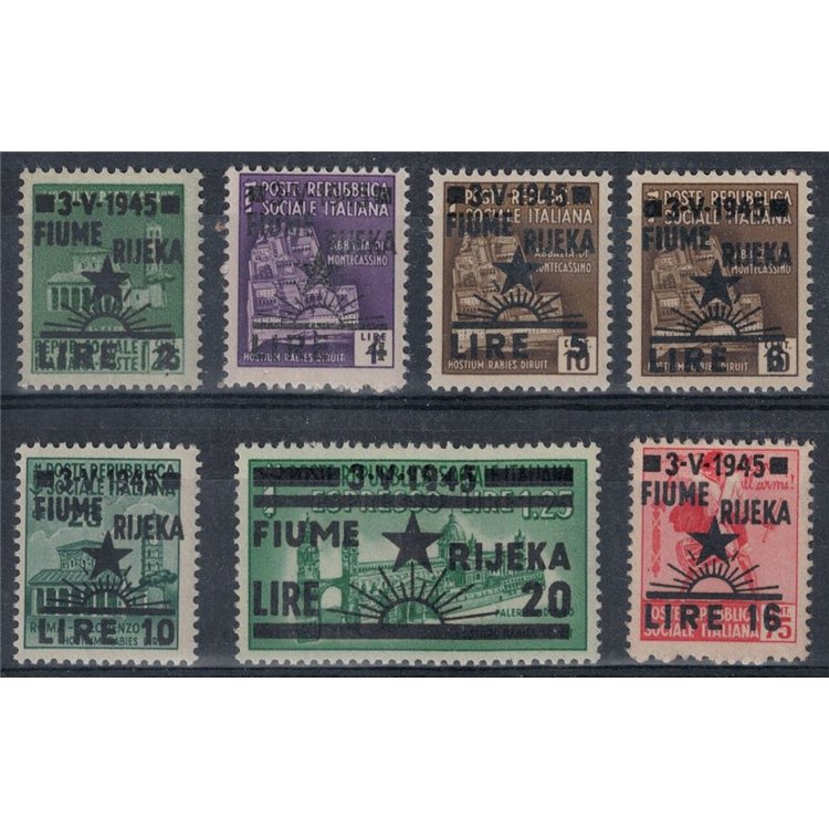 FIUME (OCC. JUGOSLAVA) 1945 Monumenti distrutti 7v MH*