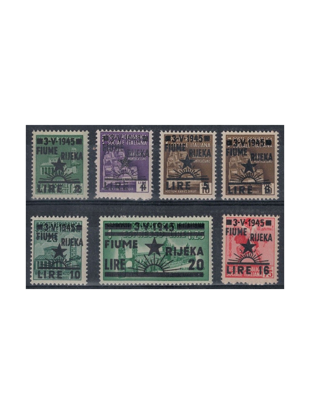FIUME (WESTERN YUGOSLAV) 1945 Destroyed Monuments 7v MH*