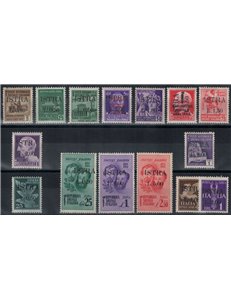 POLA - ISTRIA (WEST. YUGOSLAV) 1945 Overprinted, 1st issue 15v MH*