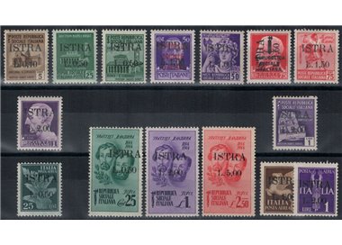 POLA - ISTRIA (WEST. YUGOSLAV) 1945 Overprinted, 1st issue 15v MH*