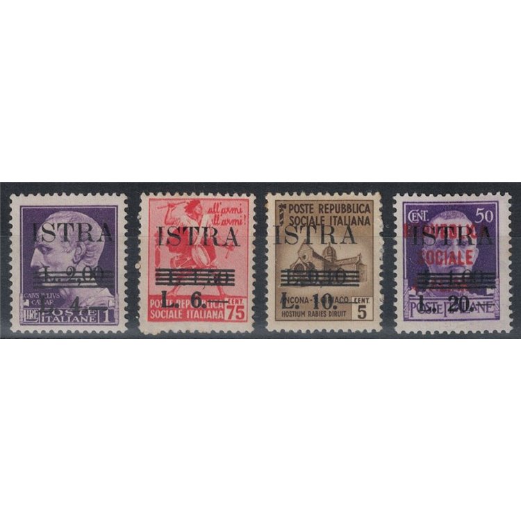 POLA - ISTRIA (WESTERN YUGOSLAV) 1945 Overprinted, 2nd issue 4v MH*