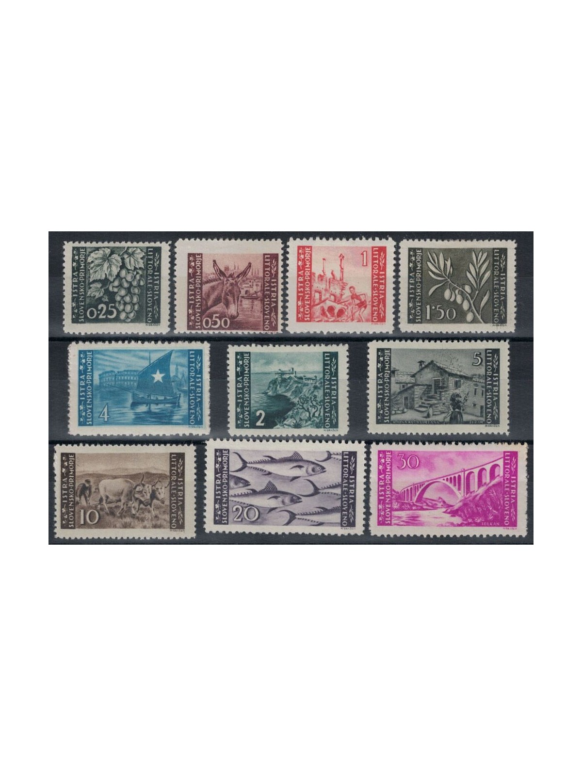 ISTRIA - SLOVENIAN COAST 1945 Pictorial Series 1st issue 10v MH*
