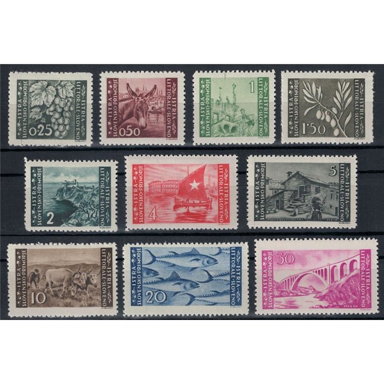 ISTRIA - LITORALE SLOVENO 1946 Serie Pittorica 2ª emissione 10v MNH**