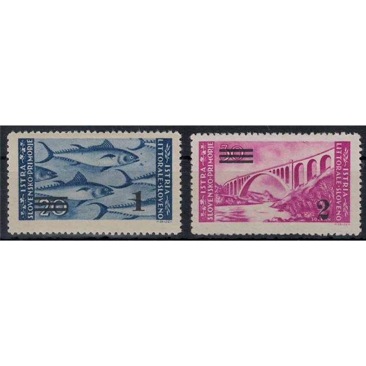 ISTRIA - LITORALE SLOVENO 1946 Soprastampati 2v MH*