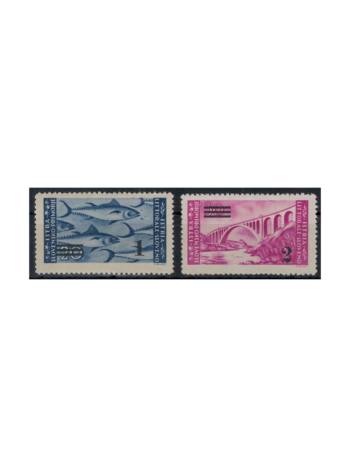 ISTRIA - LITORALE SLOVENO 1946 Soprastampati 2v MH*