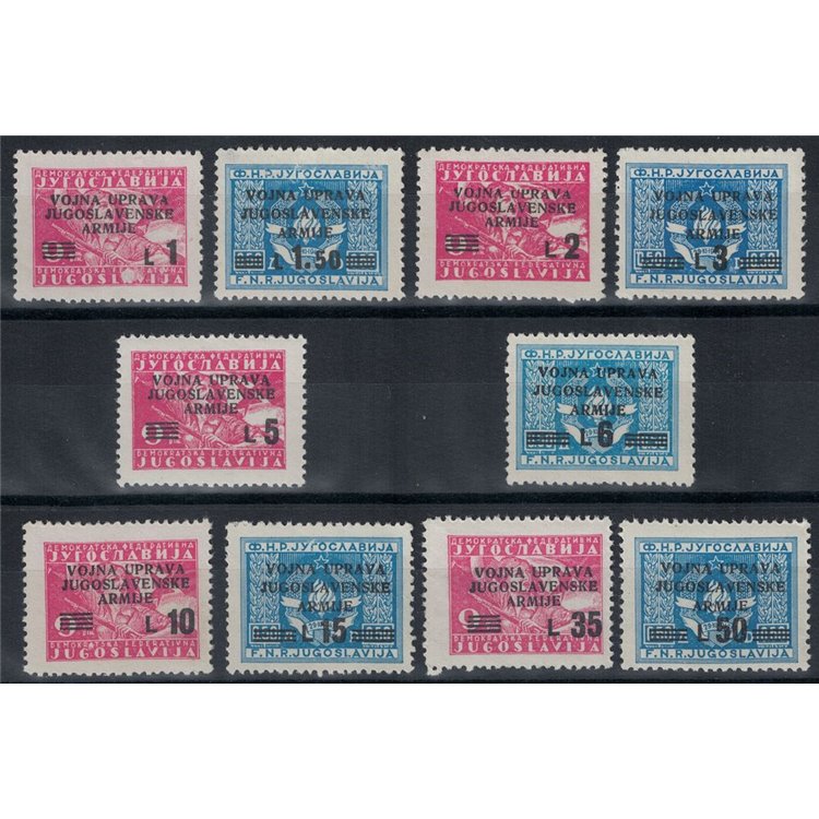 YUGOSLAV MILITARY ADMINISTRATION 1947 Overprinted 10v MH*