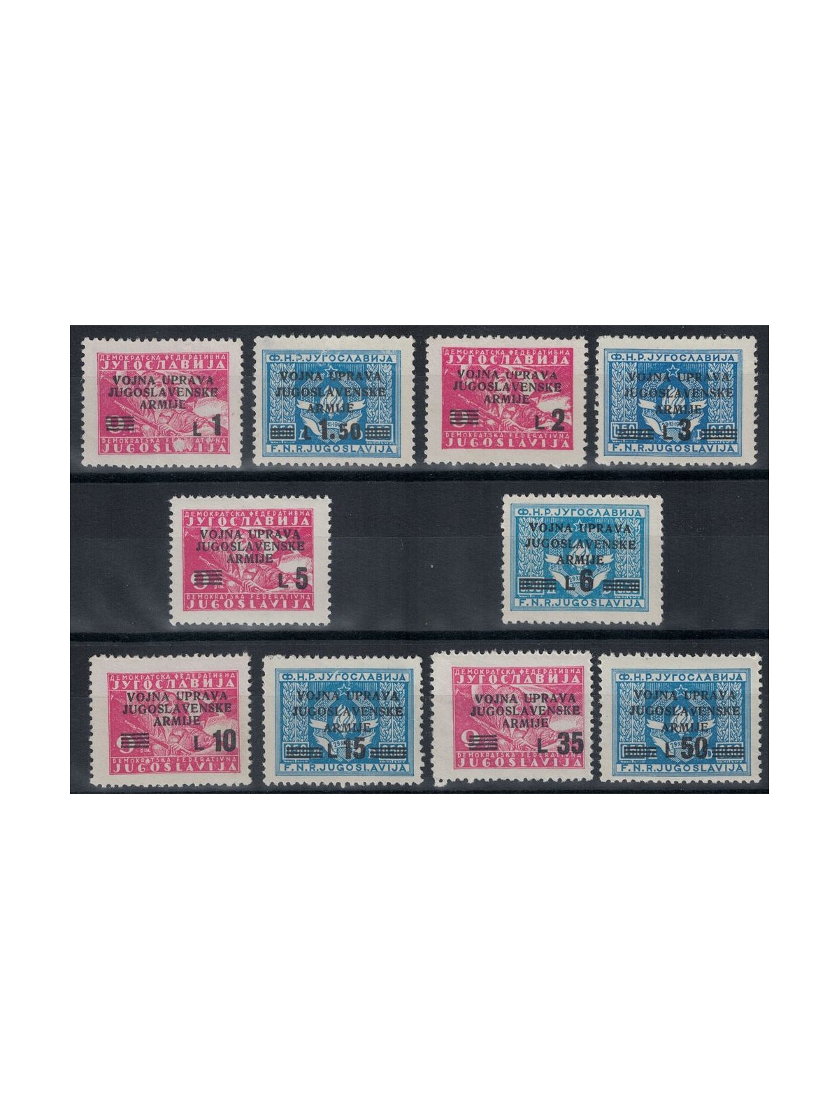 YUGOSLAV MILITARY ADMINISTRATION 1947 Overprinted 10v MH*