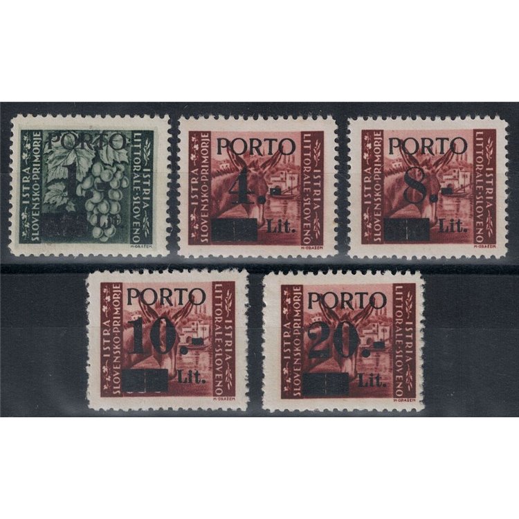 ISTRIA - SLOVENIAN COAST 1945 Postage Due Tag II 5v MH*