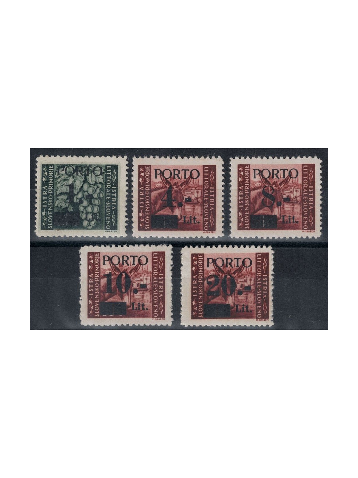 ISTRIA - LITORALE SLOVENO 1945 Segnatasse Tassello II 5v MH*