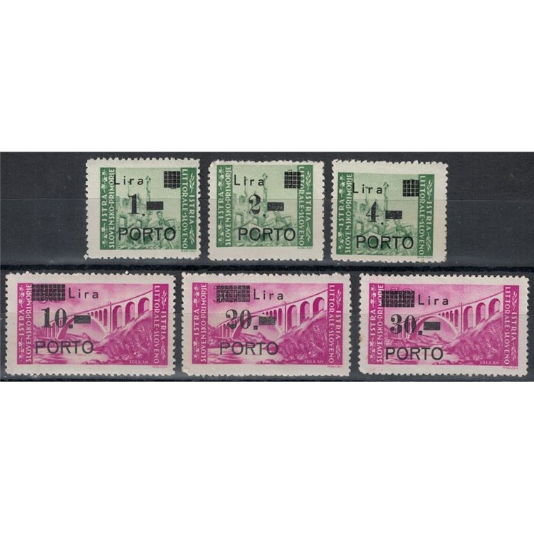 ISTRIA - SLOVENIAN COAST 1946 Postage Due Tag V and VI 6v MH*