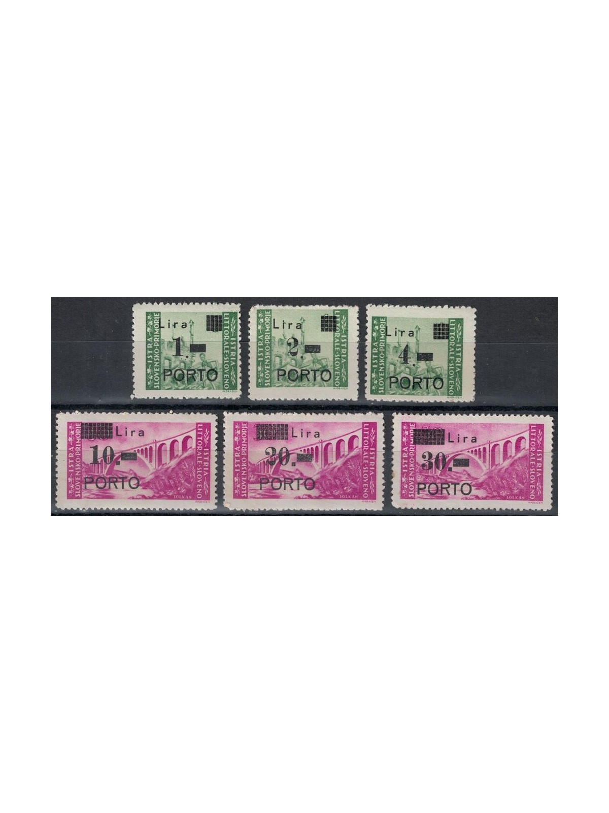 ISTRIA - SLOVENIAN COAST 1946 Postage Due Tag V and VI 6v MH*