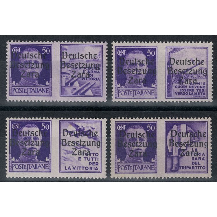 ZARA (OCC. TEDESCA) 1943 Propaganda soprastampati 4v MH*