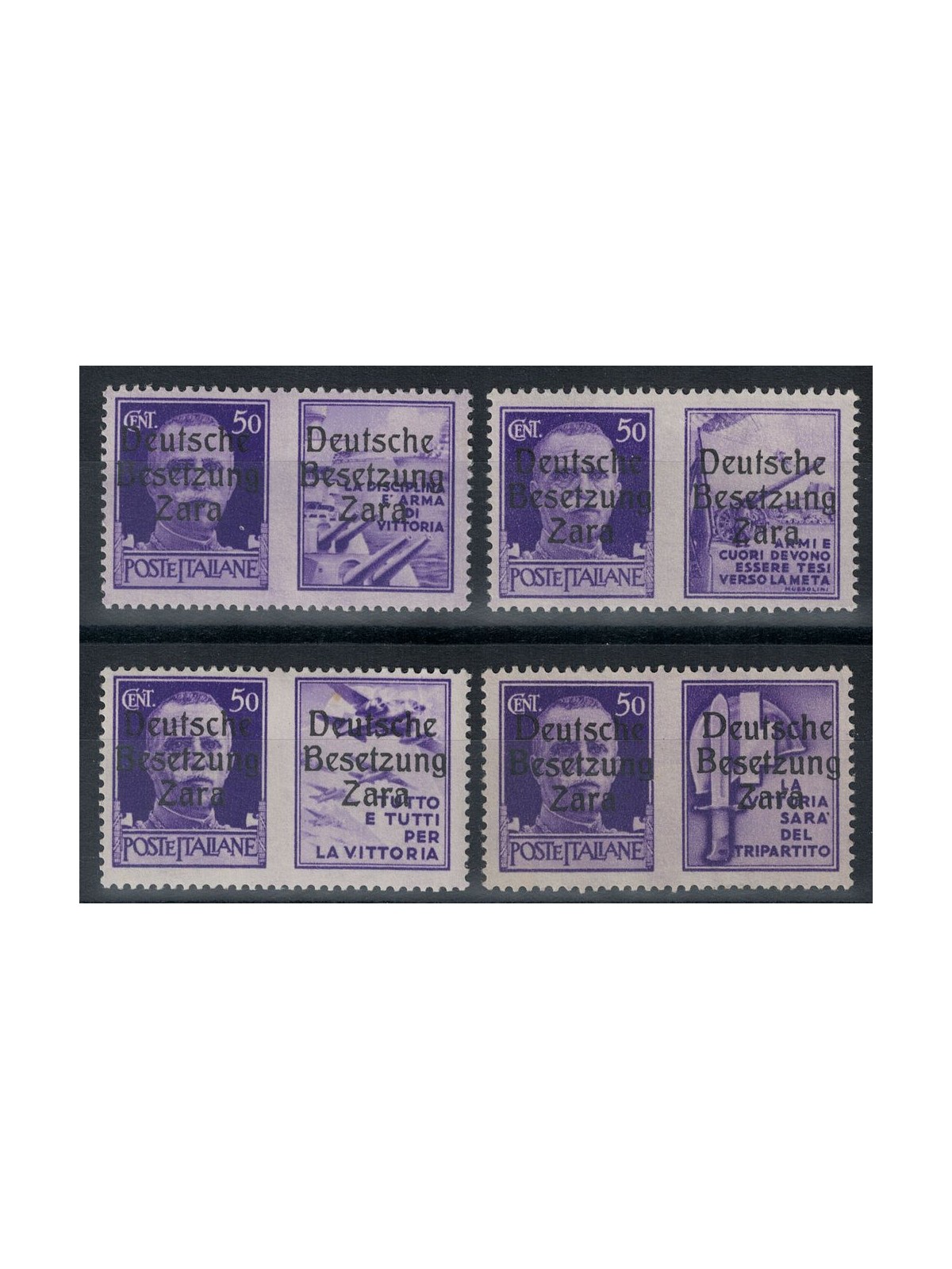 ZARA (OCC. TEDESCA) 1943 Propaganda soprastampati 4v MH*