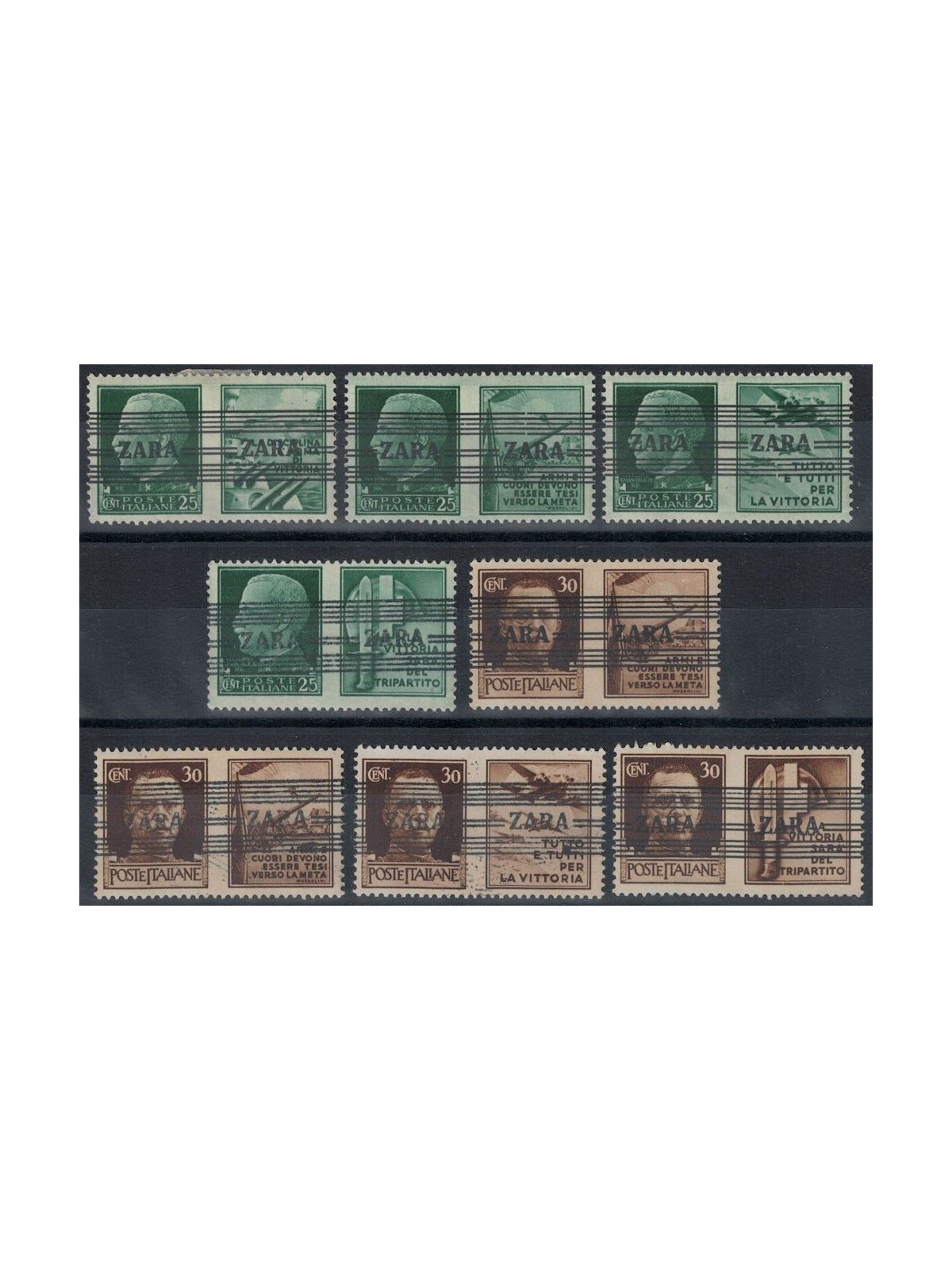 ZARA (GERMAN OCC.) 1943 Propaganda overprinted 8v MH*
