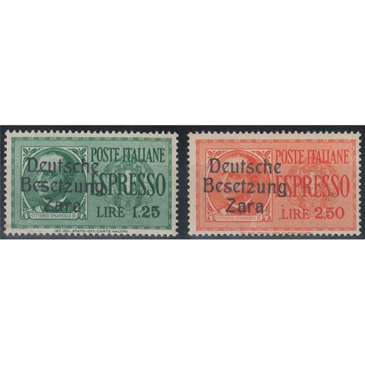 ZARA (OCC. TEDESCA) 1943 Espressi soprastampati 2v MH*