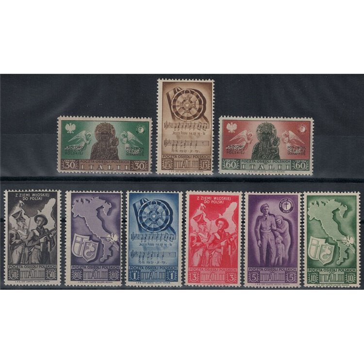 CORPO POLACCO 1946 Soccorso di guerra 9v MH*