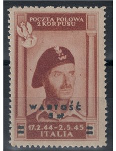 CORPO POLACCO 1946 Vittorie polacche, soprastampa WARTOSC MH*