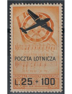 CORPO POLACCO 1946 Soccorso di guerra, posta aerea MH*