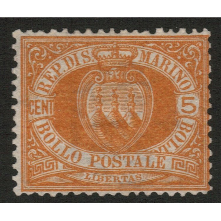 SAN MARINO 1877-90 5c orange MH*