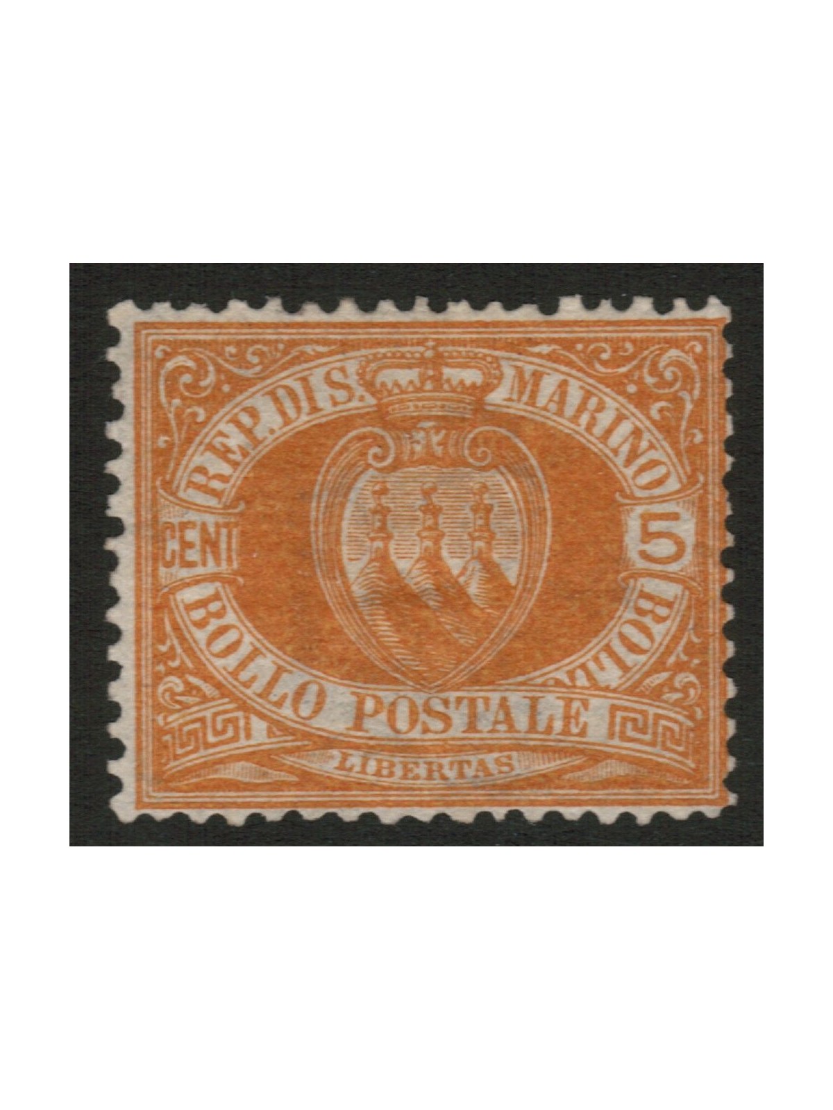 SAN MARINO 1877-90 5c arancio MH*