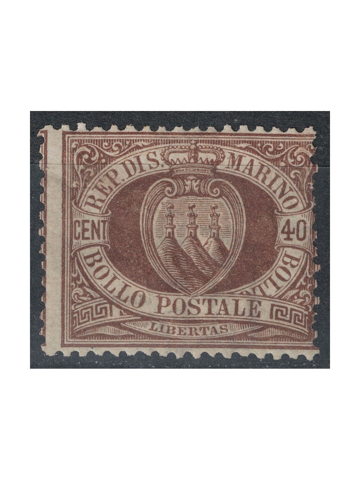 SAN MARINO 1892-94 40c bruno scuro MH*