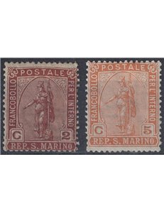 SAN MARINO 1899 Statua della Libertà 2v MH*