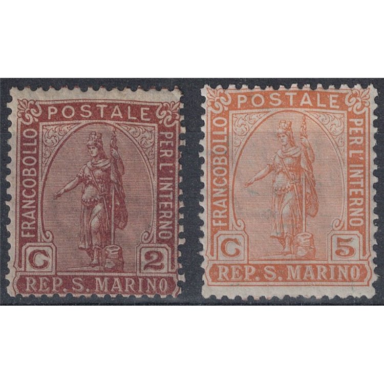 SAN MARINO 1899 Statue of Liberty 2v MH*