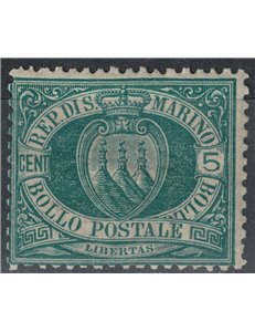SAN MARINO 1894-99 5c verde MH*