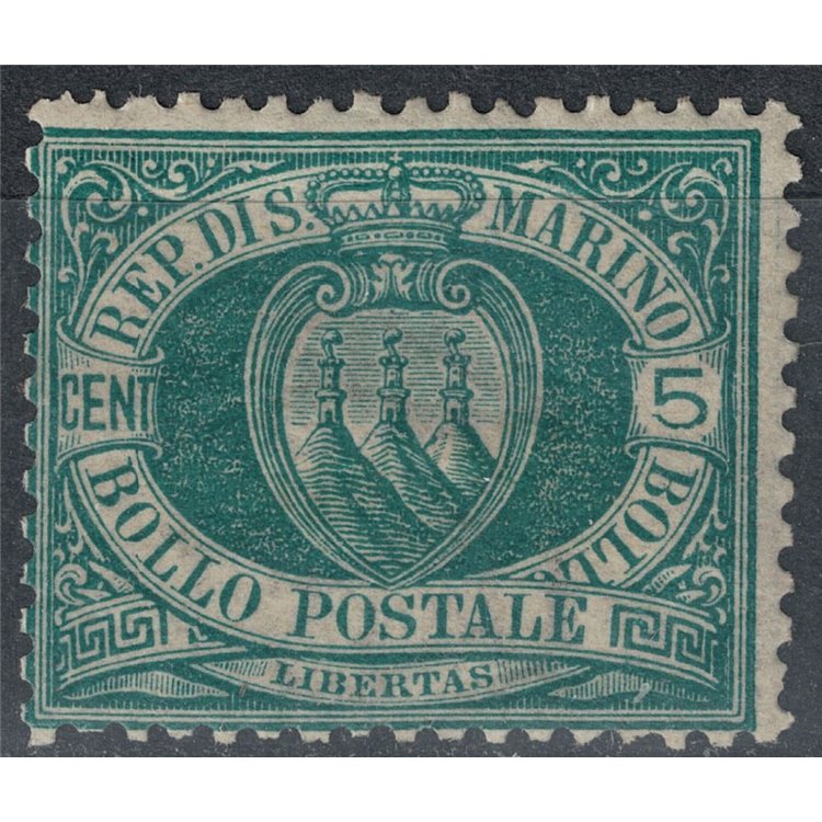 SAN MARINO 1894-99 5c verde MH*
