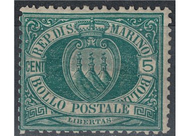 SAN MARINO 1894-99 5c verde MH*