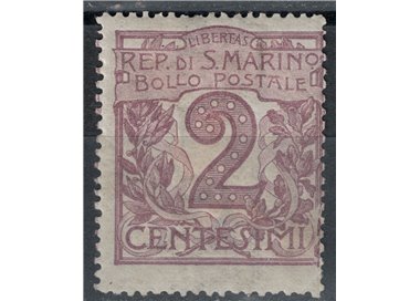 SAN MARINO 1903 2c violetto bruno MH*