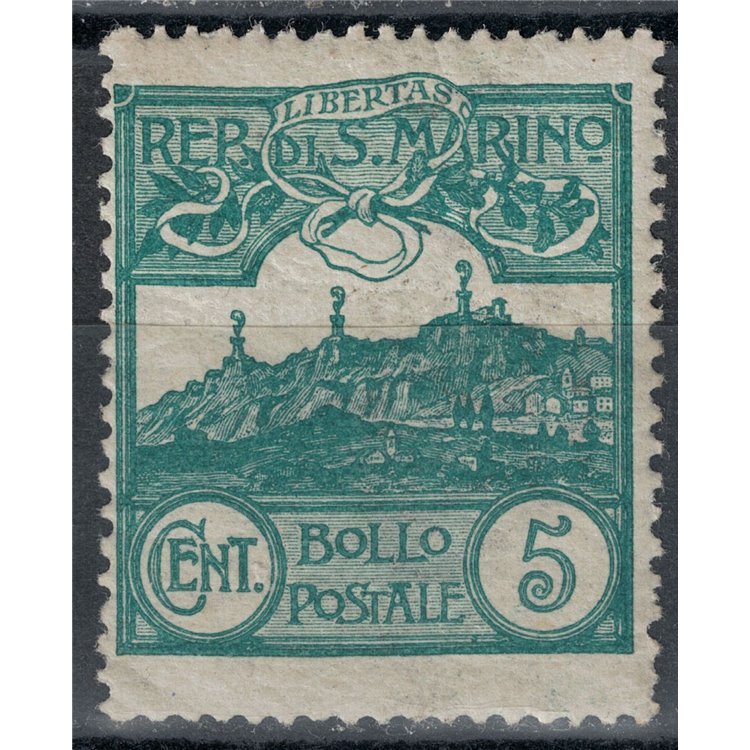 SAN MARINO 1903 5c green MH*