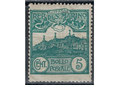 SAN MARINO 1903 5c green MH*