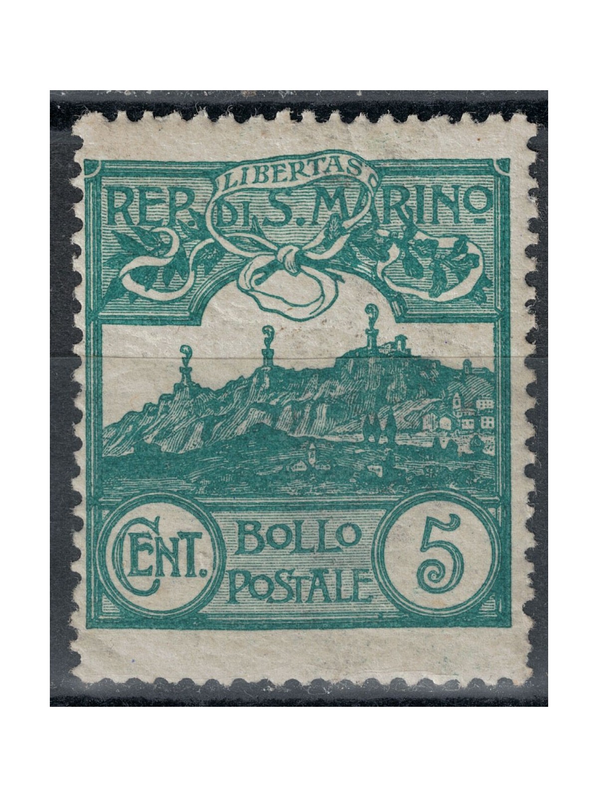 SAN MARINO 1903 5c green MH*