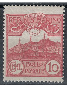SAN MARINO 1903 10c red brown MH*