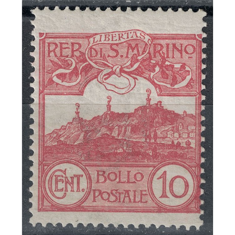 SAN MARINO 1903 10c rosso bruno MH*