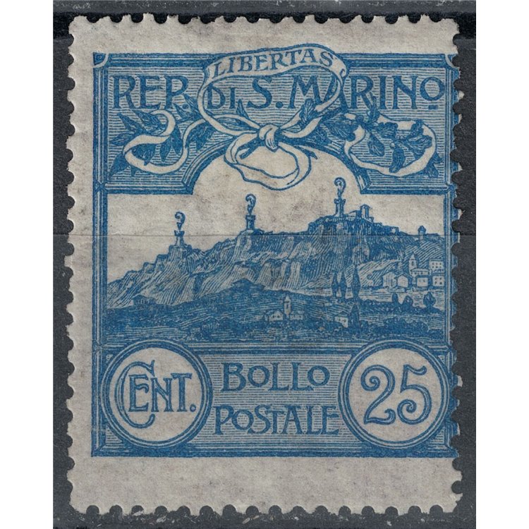 SAN MARINO 1903 25c blue MH*