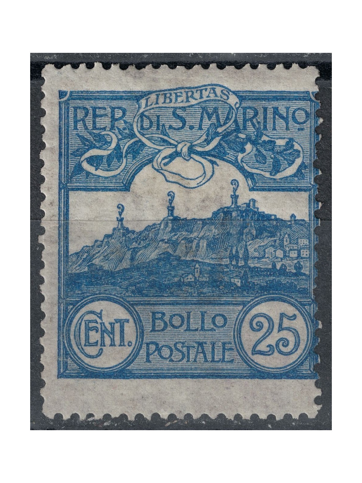 SAN MARINO 1903 25c blue MH*