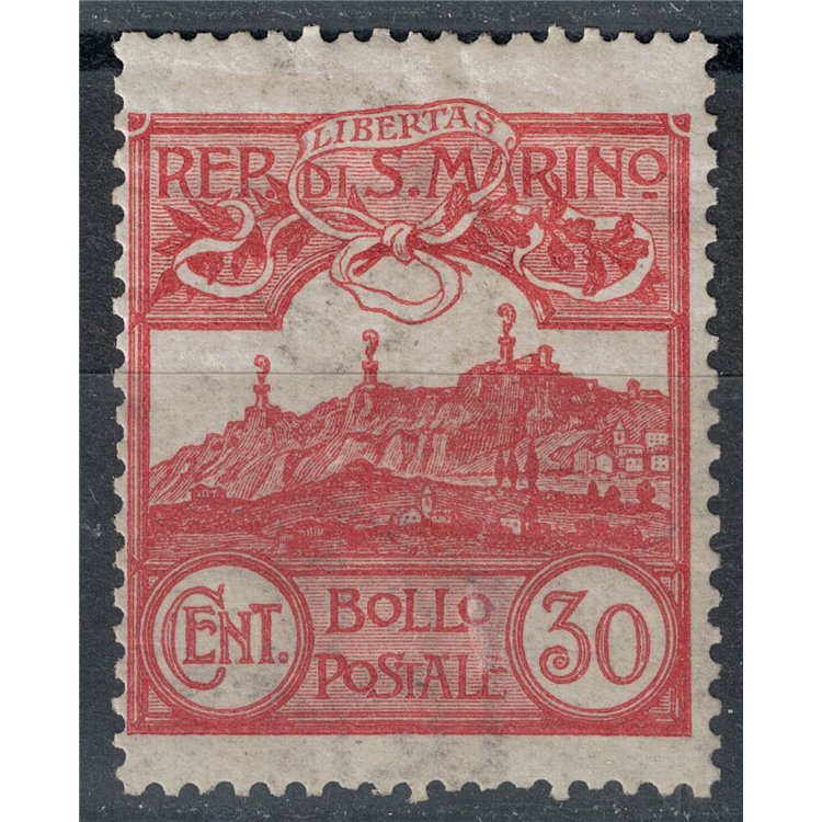 SAN MARINO 1903 30c carminio bruno MH*