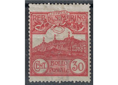 SAN MARINO 1903 30c carmine brown MH*