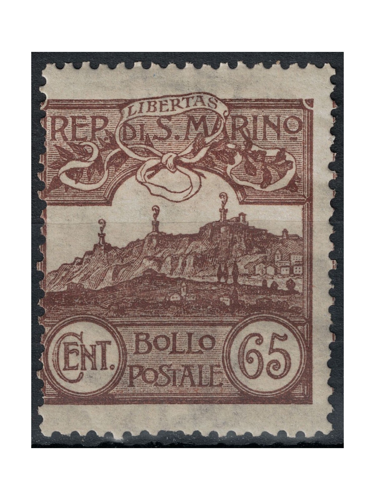 SAN MARINO 1903 65c brown MH*