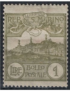 SAN MARINO 1903 1£ olive MH*