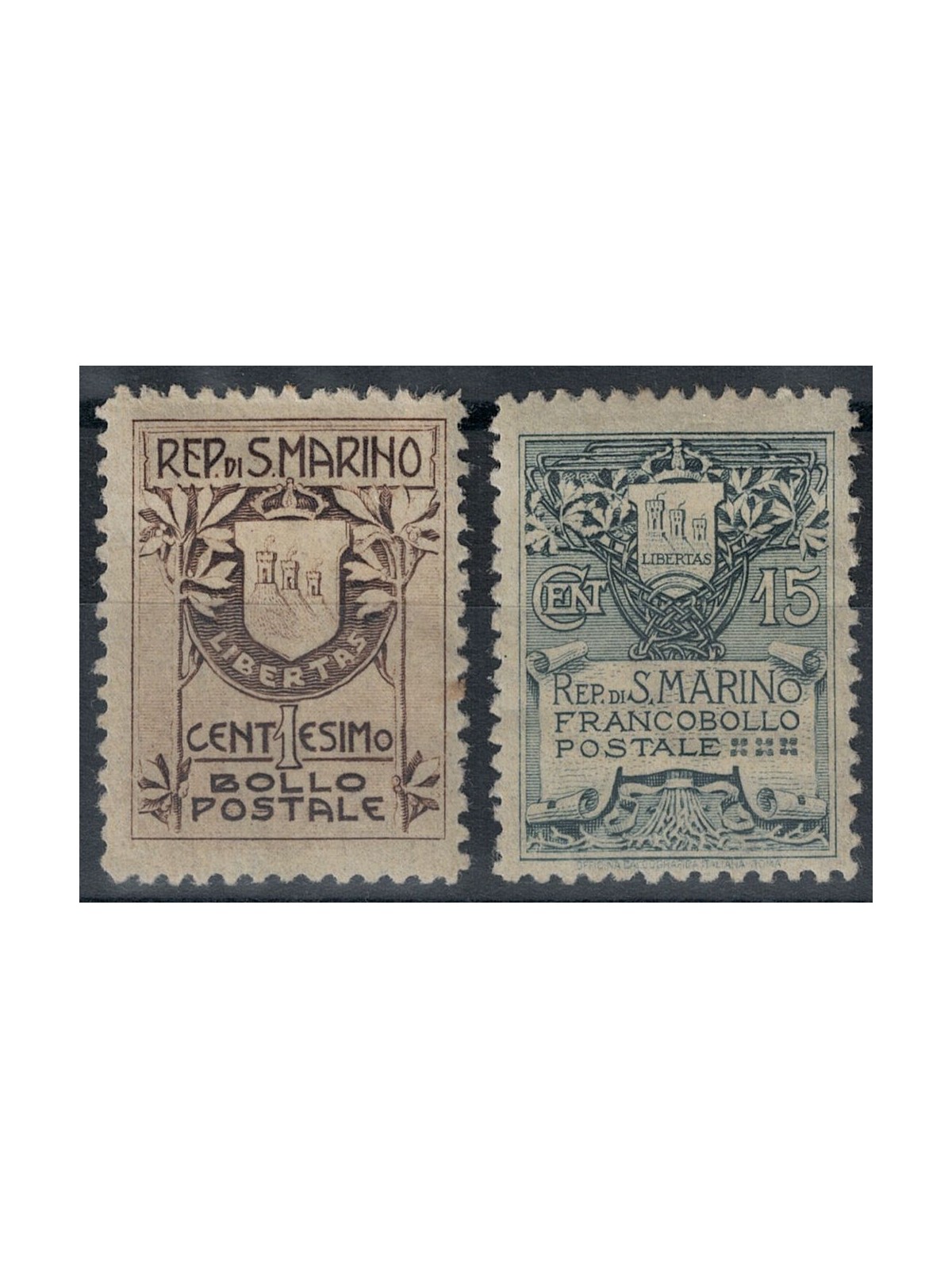 SAN MARINO 1910 Stemma 2v MH*