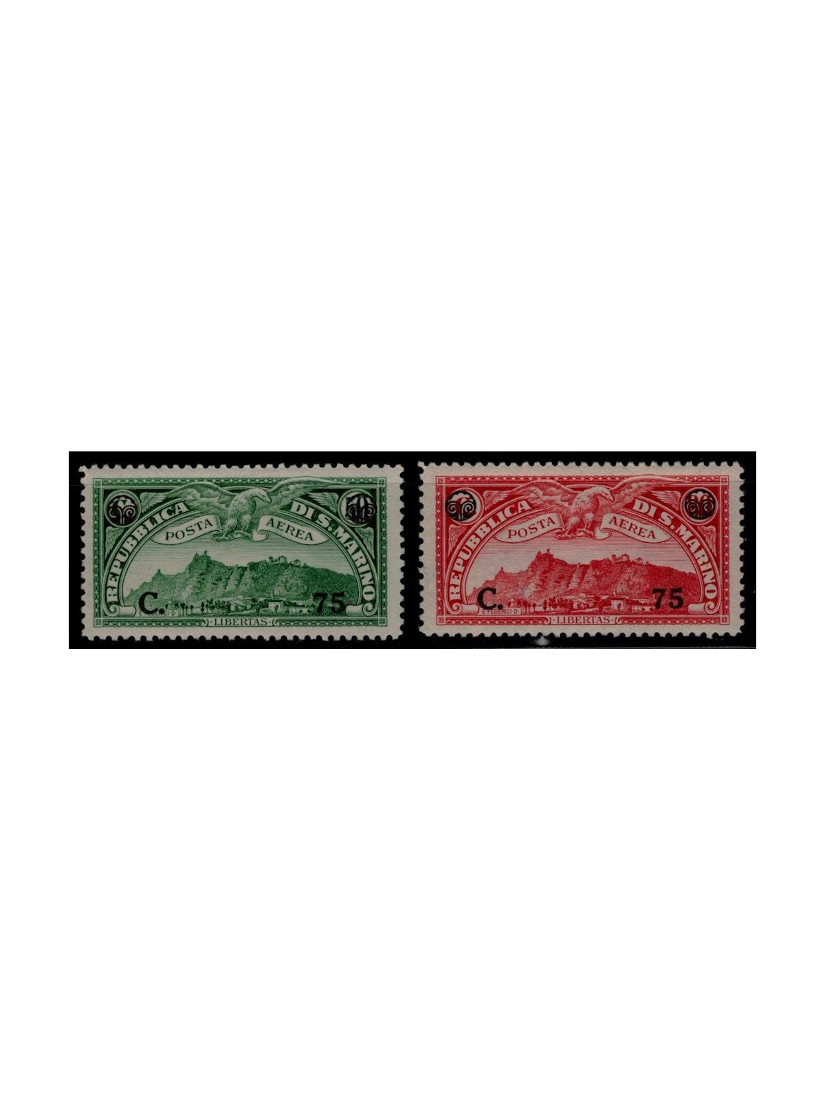 SAN MARINO 1936 Posta aerea 2v MH*