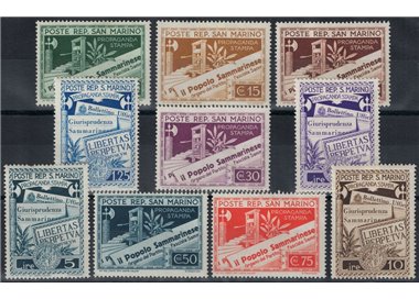 SAN MARINO 1943 Propaganda for the Press 10v MH*