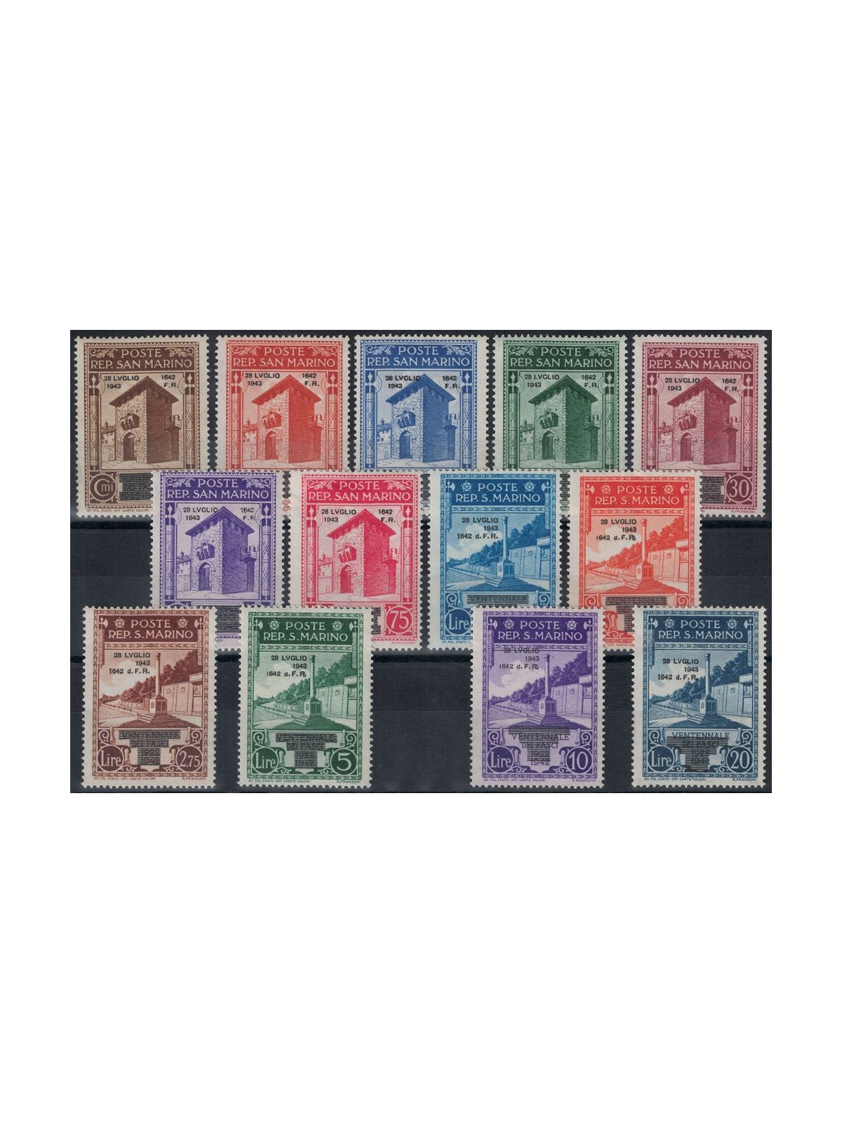 SAN MARINO 1943 Fall of Fascism 13v MH*