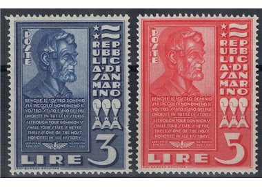 SAN MARINO 1938 Abraham Lincoln 2v MH*